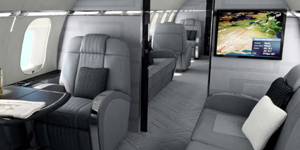 Global Express cabin interior for Teterboro charter
