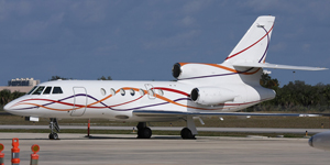 Falcon 50 exterior for Teterboro charter