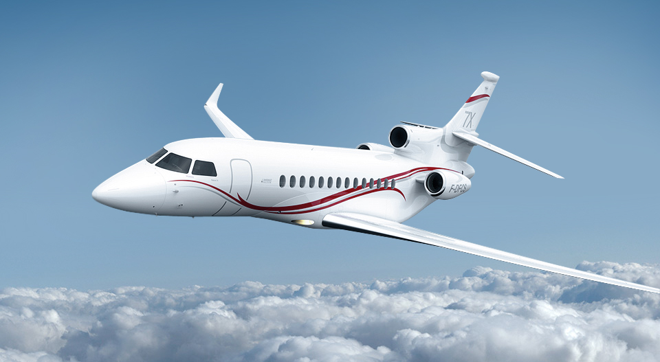 Falcon 7X exterior for Teterboro charter