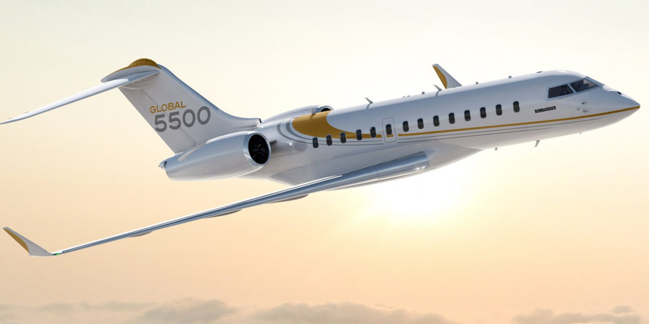Global 5500 exterior for Teterboro charter
