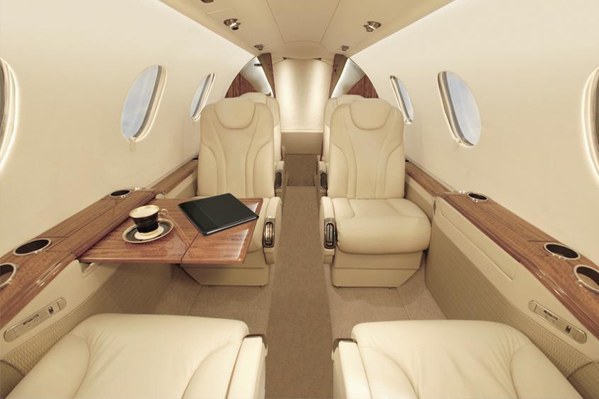 Premier 1A cabin interior for Teterboro charter