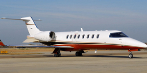 Learjet 45 exterior for Teterboro charter