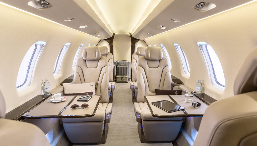 Pilatus PC-24 cabin interior for Teterboro charter