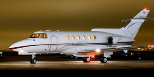 Hawker 750 exterior for Teterboro charter