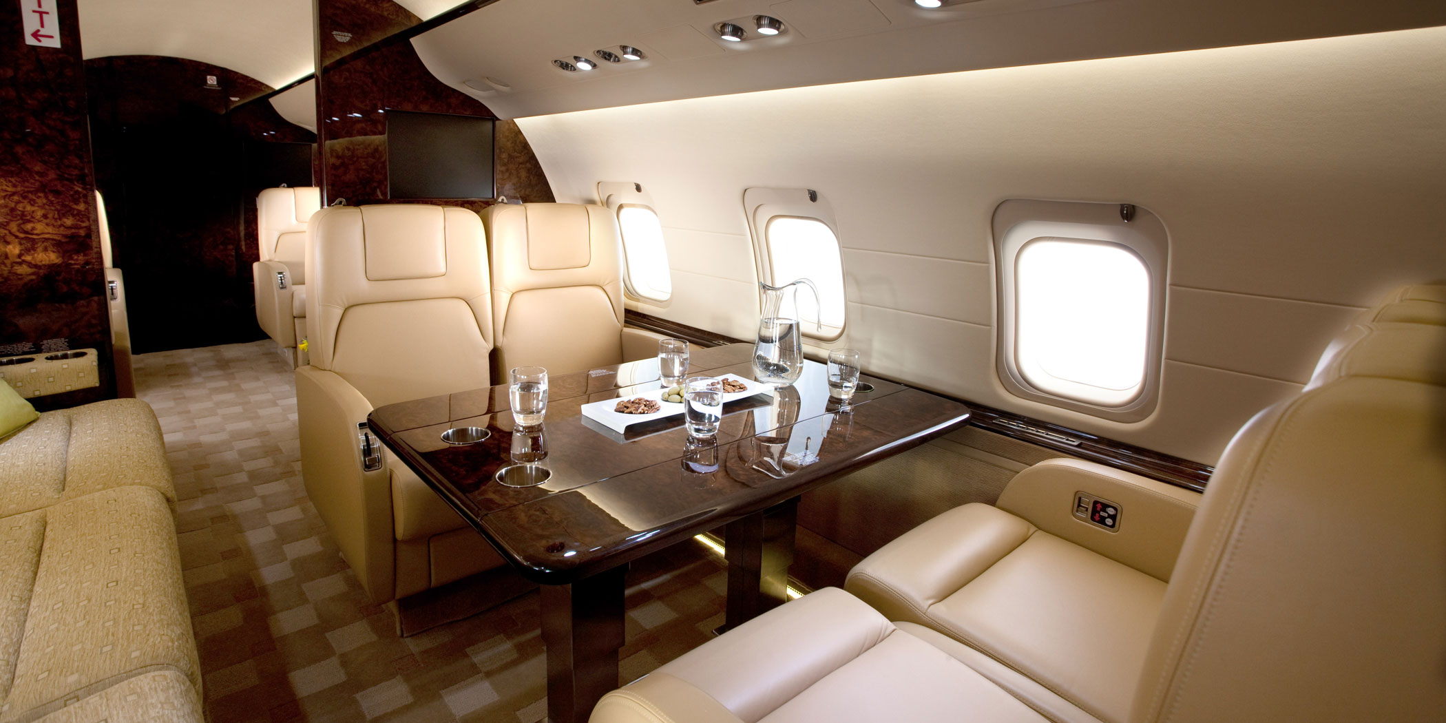 Bombardier Challenger 850 cabin interior for New York charter