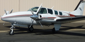 Beech Baron 58 exterior for Teterboro charter