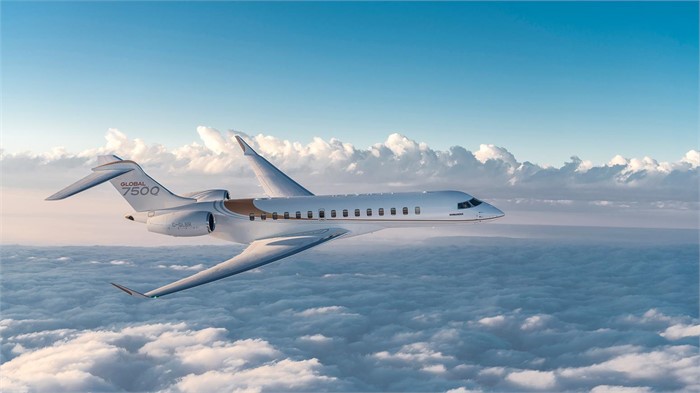 Bombardier Global 7500 exterior for Teterboro charter
