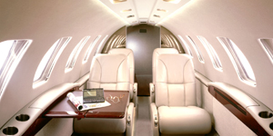 Cessna Citation CJ2 cabin interior for Teterboro charter