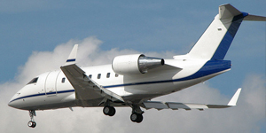Challenger 600 exterior for Teterboro charter