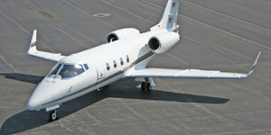 Learjet 55 exterior for Teterboro charter