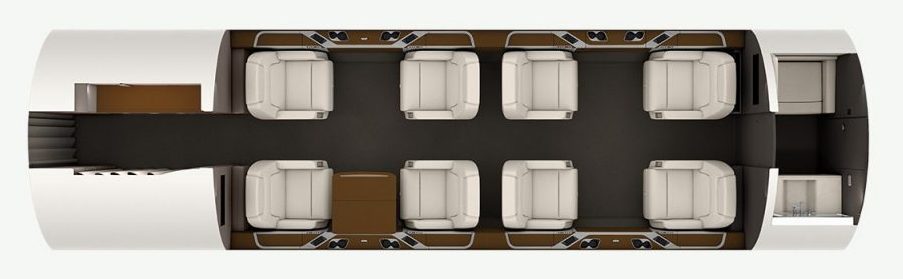 Bombardier Challenger 350 cabin interior for Teterboro charter