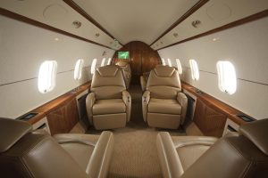 Challenger 300 cabin interior for Teterboro charter